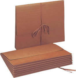 Expanding File-Wallet/Letter Red Rope w/Tie Closure