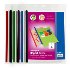Report Cover Clear Front w/Sliding Bar 3 Pack