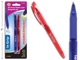Gel Pen/Retractable Blue/Red Ink 2Pk