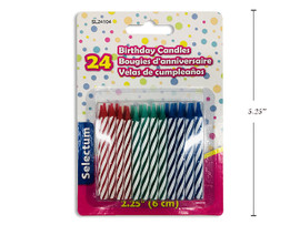 Birthday Candles 2.25" Colored 24Pk