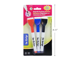 Dry Erase Markers-Magnetic w/Eraser Assorted Colors 3Pk