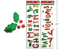 Cling Xmas Glitter Gel Banner. (MOQ:12)