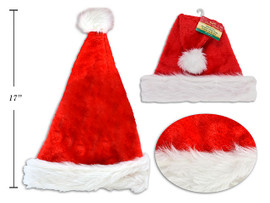 Hat Santa Deluxe Plush w/ Fold Over 17in (MOQ:12)