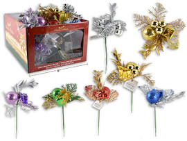 Picks Xmas Glitter Shiny Ornaments 7-7/8in (MOQ:36)