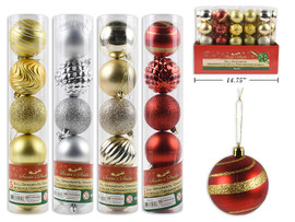 Ornaments Balls in PVC Tube 5pk 60mm (MOQ:15)