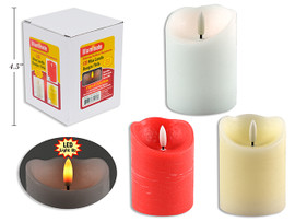 Candle Flickering Wax LED 4in(H) x 3in(D) (MOQ:6)