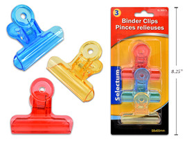 Binder Clips-Plastic/Assorted Colors 4Pk