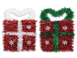 Tinsel Xmas Hanging Gift Box 12.6in x 9.1in (MOQ:12)