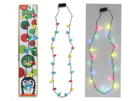 Necklace Xmas Flashing 8-LED Bells  36in B/O 8 (MOQ:12)