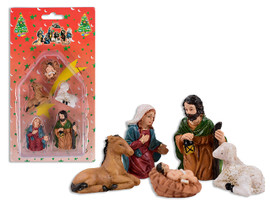 Polyresin Mini Xmas Nativity Figureines 5pk(MOQ:12)