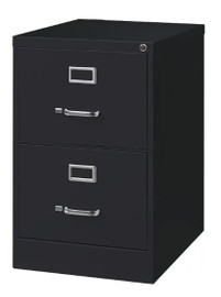 Vertical File Cabinet-2 Drawers, Legal Size, Black