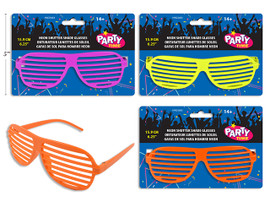 Neon Shutter Shades. 3 Asst (MOQ:12)