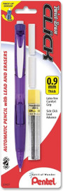Mechanical Pencil 0.9mm Twist Erase Click w/2 Erasers Refill & Leads
