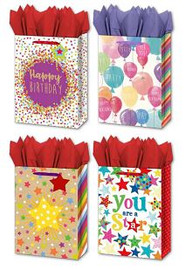 Gift Bags Happy Birthday 4 Designs-Jumbo