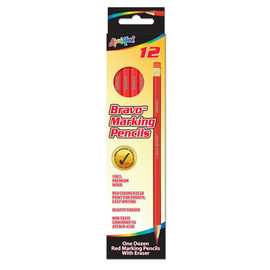 Marking Pencils with Eraser - Red Lead 12Pk (BRAVO)