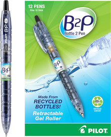 Pen Pilot B2P Retractable Gel Roller/Fine 12Pk (Select Colors)