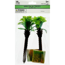 Tree-Mini 5.9" Palm w/Base 2Pk