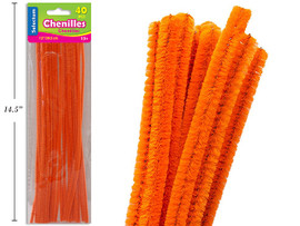Chenille 40Pk-Orange 12"