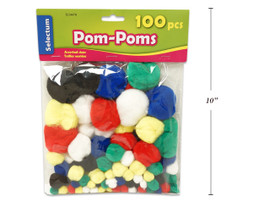 Pom Poms Brites Assorted Colors & Sizes 100Pk