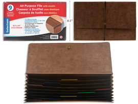Expanding File 9 Pockets w/Elastic 8.5" x 14"