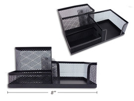 Desk Organizer-Metal/Wire/Black 8"x 3.75" x 4"