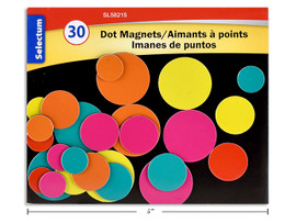 Magnets-Round 5 Assorted Colors & Sizes 30Pk