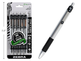 Ball Point Pen Z-Grip Elite Black Ink-Medium Point Retractable/Aluminum Barrel 5Pk