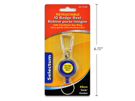 ID Badge Reel w/Key Ring Retractable-Plastic B/C