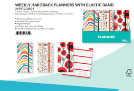 Planners-Weekly Hardback w/Elastic Band (Size: 3.13" W x 7.125"H)