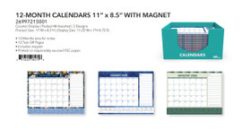 Calendars-Month w/Magnet (12) 11"x 8.5"