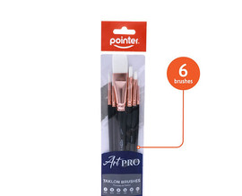 Brush Set White Synthetic 6Pk