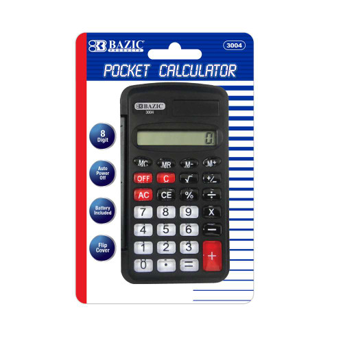 Calculator 8-Digits Pocket Size w/Flip Cover