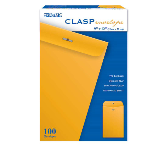 Clasp Envelopes 9"x 12" 100Bx