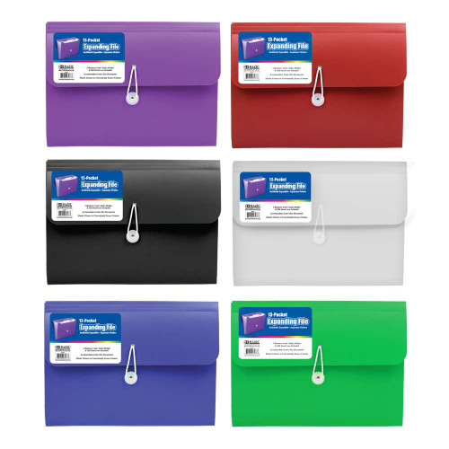 Expanding File-13 Pockets/Letter/Colors/Plastic