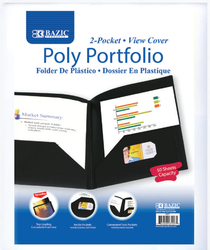 Portfolio View Cover w/2 Pockets-Plastic