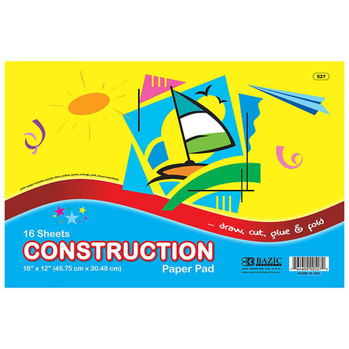 Construction Paper Pad 18"x 12" 16 Sheets