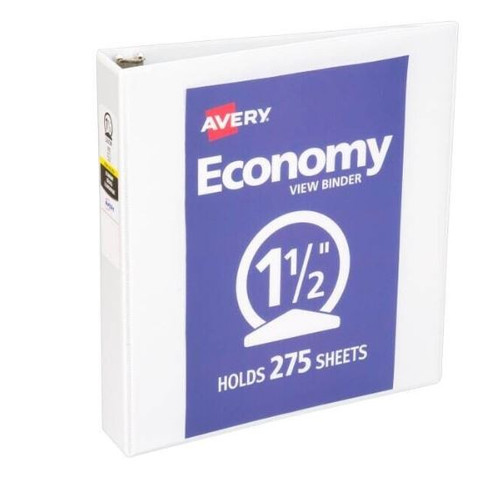 Binder Avery 1-1/2" White,  Round Ring