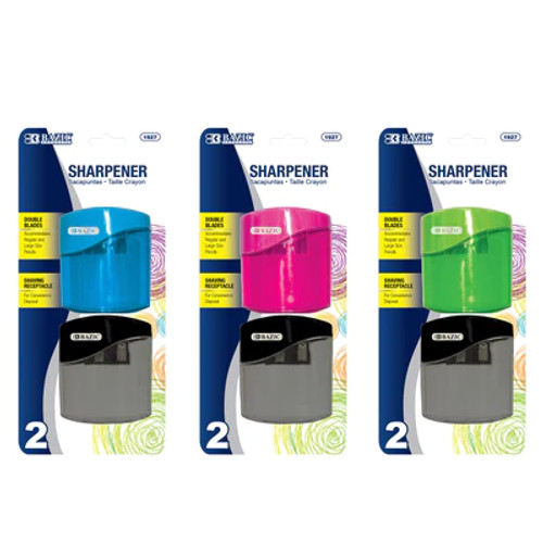 Sharpener-2 Holes Assorted w/Receptacle