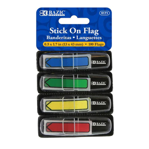 Flags-Arrow/Neon Stick On w/Dispenser 4Pk
