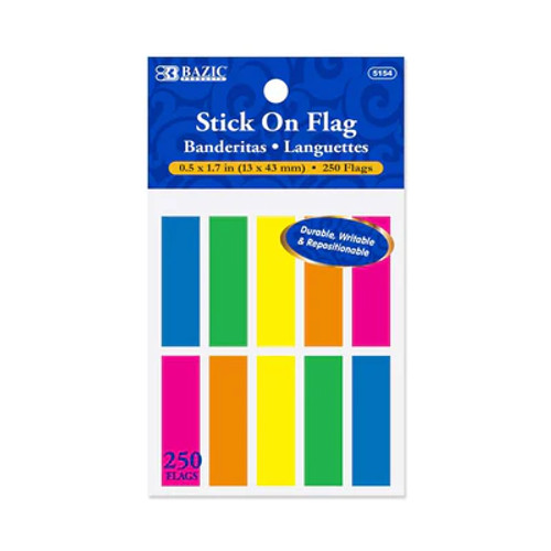 Flags-Neon/Color Coding 0.5"x1.7" Stick On