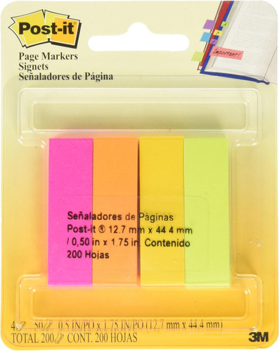 Page Markers Post-It Assorted Neons Pk-200