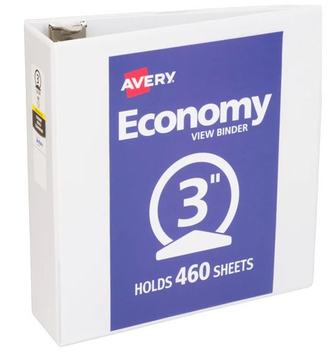 Binder Avery 3" White,  Round Ring