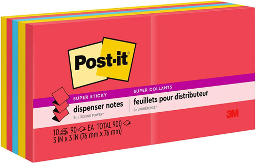 Post-it Notes 3"x 3" Pop-Up/Assorted Colors 10Pk