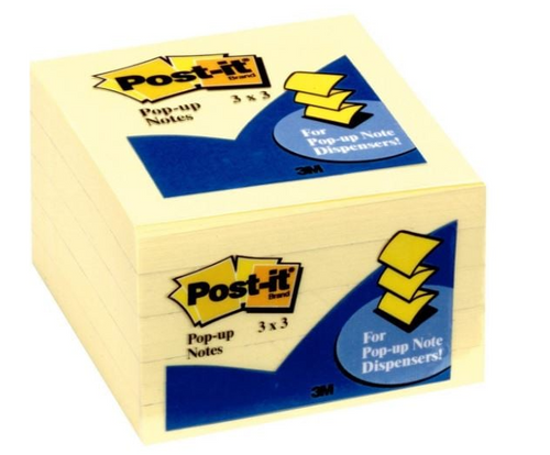 Post-it Notes 3"x 3" Pop-Up/Yellow