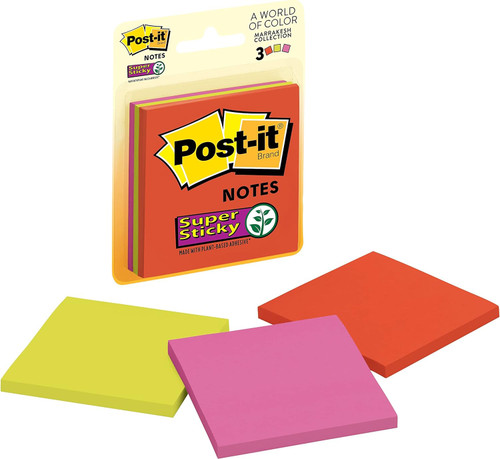 Post-it Notes 3"x 3" Super Sticky/Assorted Colors