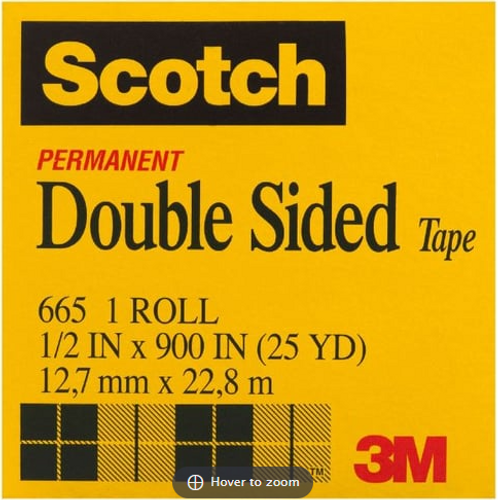 Tape 3M Double Side 1/2" x 25 yds.