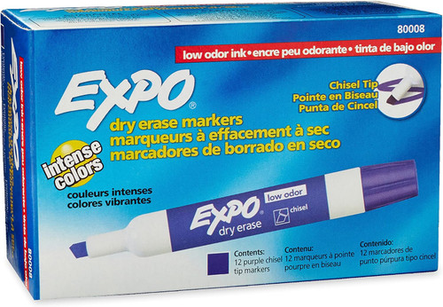 Dry Erase Expo Markers Dry Purple/Chisel Tip