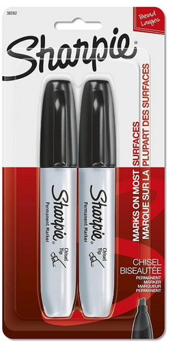 Marker Black/Broad-Chisel Tip SHARPIE 2Pk