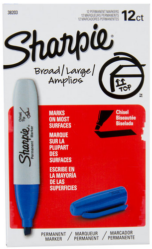 Marker 12Pk Broad-Chisel Tip/Blue SHARPIE