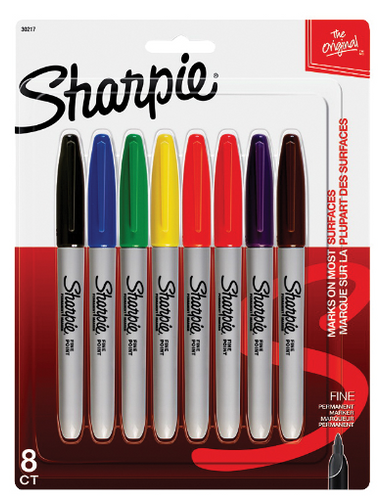 Marker Sharpie Fine/Assorted Colors 8Pk